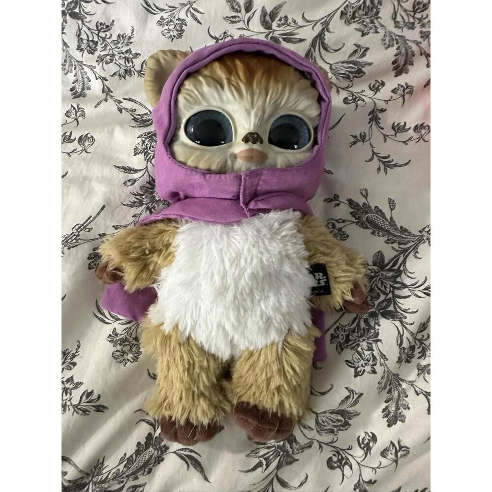 Mattel Star Wars Ewok 11" Light Brown Plush with Purple Cape